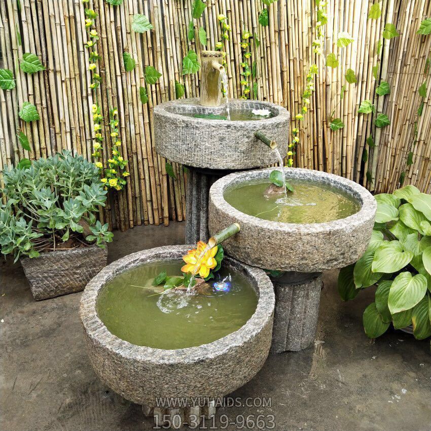 老旧石槽鱼缸石头鱼池养鱼花盆户外庭院石磨青石景观流水摆件博鱼网页版
