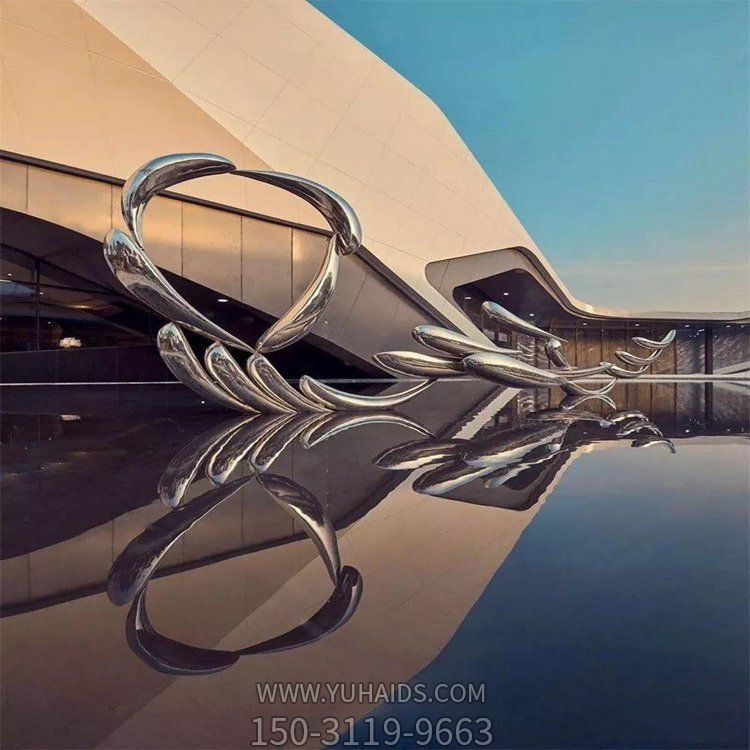 酒店会所不锈钢创意水景摆件博鱼网页版