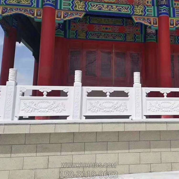 汉白玉石材浮雕荷花仿古建筑寺院防护栏杆博鱼网页版