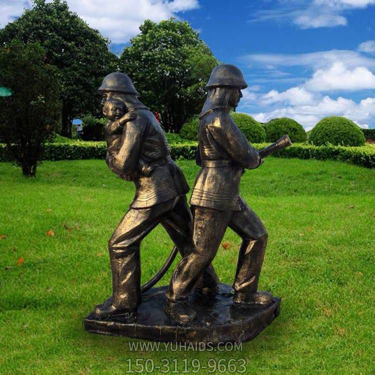 玻璃钢仿铜人物消防战士博鱼网页版