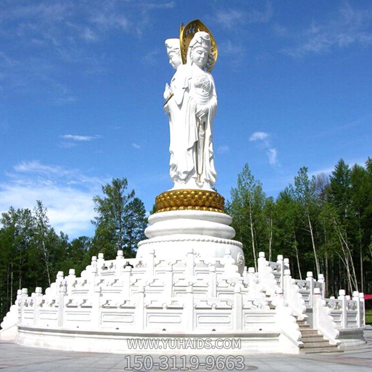 大理石石雕户外园林景观三面观音博鱼网页版