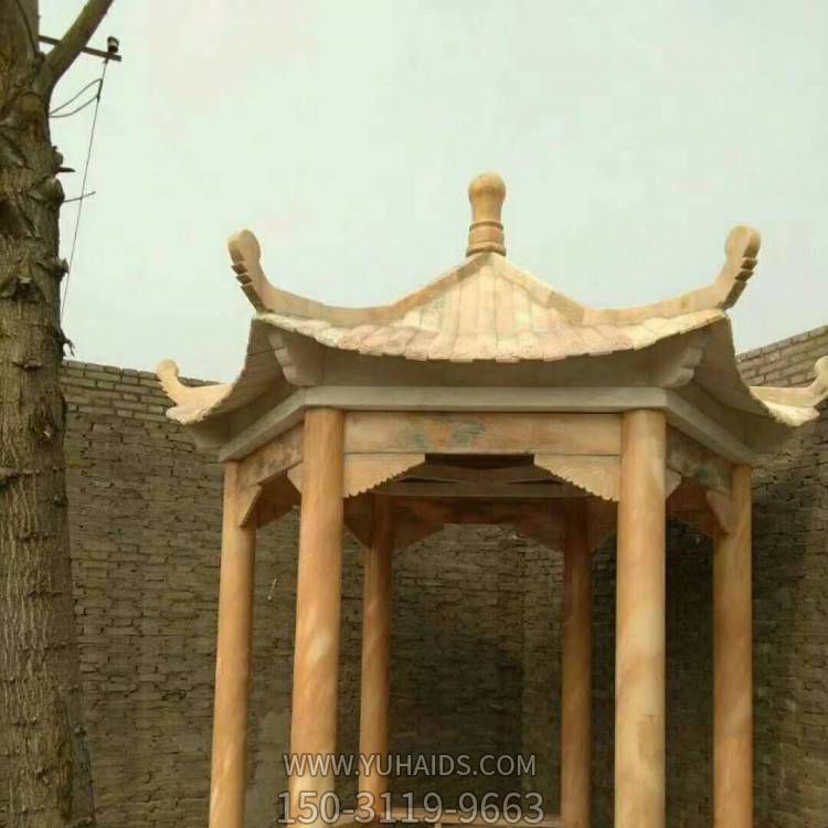 晚霞红大理石石雕公园凉亭博鱼网页版