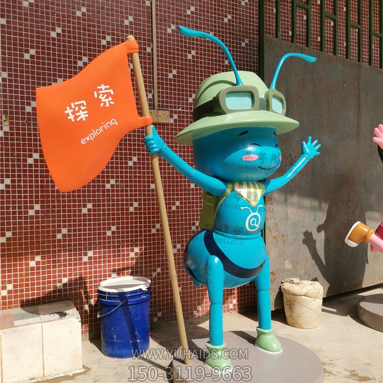 站立的蚂蚁，玻璃钢卡通造型蚂蚁博鱼网页版