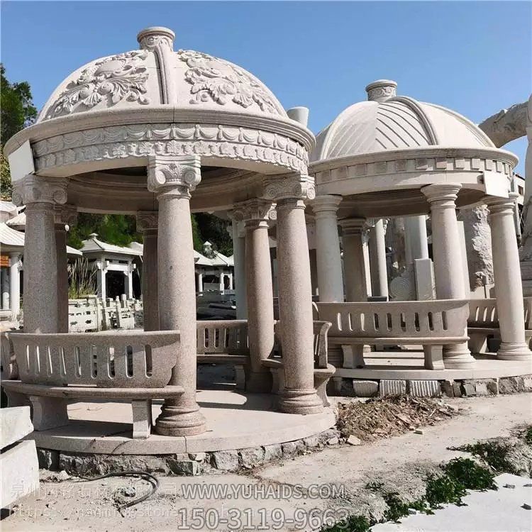户外广场大型圆形大理石石雕凉亭博鱼网页版