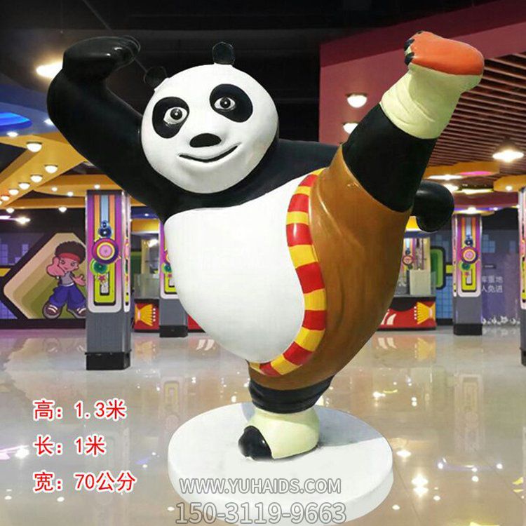 玻璃钢彩绘仿真商场美陈电影院功夫熊猫摆件博鱼网页版