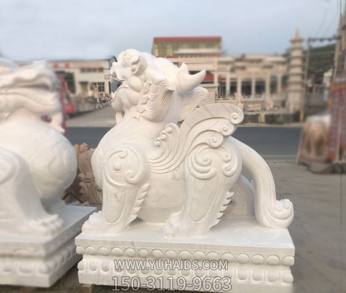 庭院别墅汉白玉石雕招财貔貅博鱼网页版