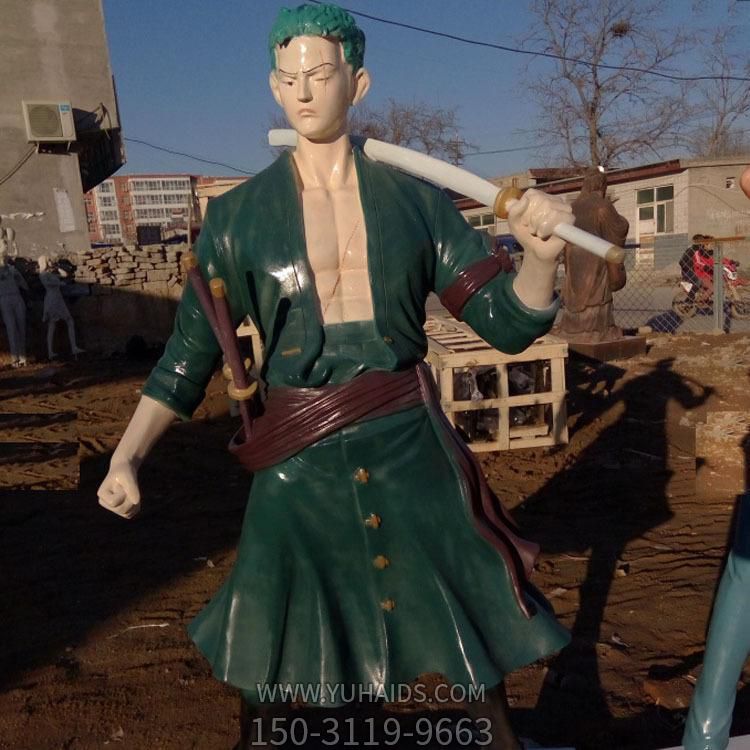 动漫人物玻璃钢博鱼网页版 海贼王一套彩绘 海贼王游乐园博鱼网页版