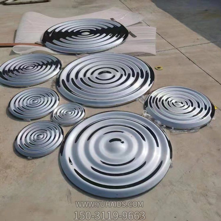 圆盘不锈钢水波纹景观摆件博鱼网页版