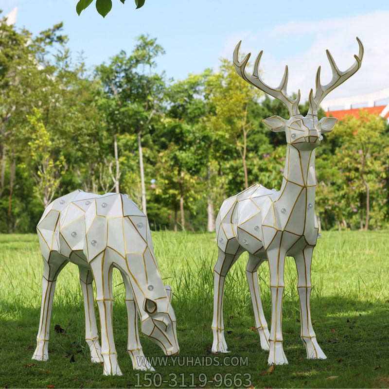 户外大型玻璃钢几何景观装饰品梅花鹿博鱼网页版