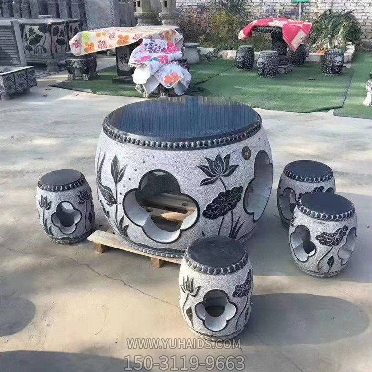 中式仿古石桌石凳 园林广场休息亭子装饰石桌子石凳子博鱼网页版摆件