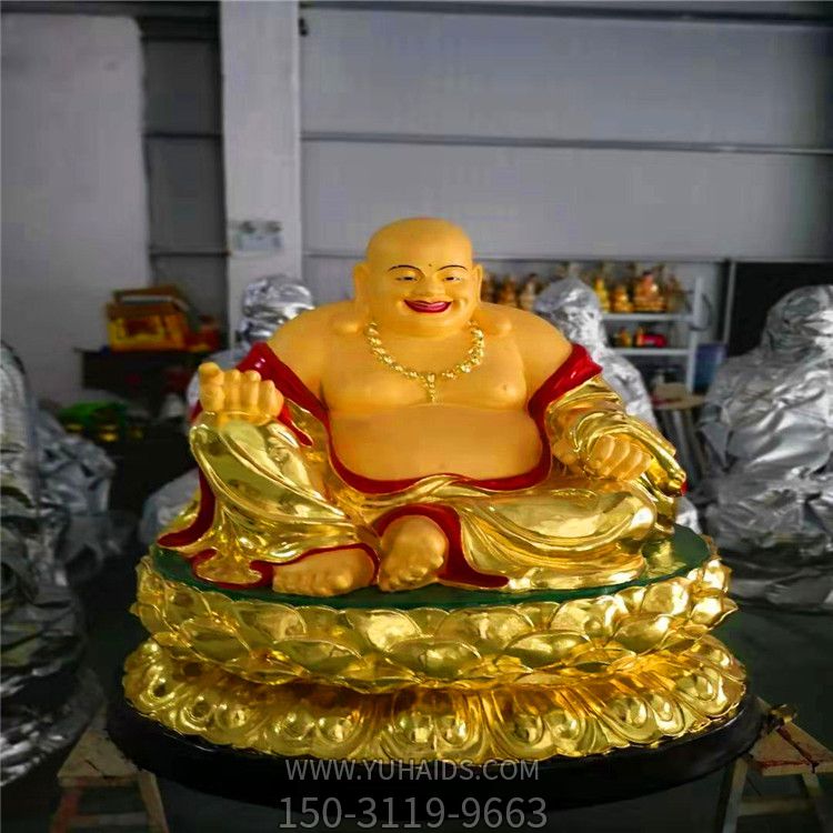玻璃钢彩绘大型仿真人物景观弥勒佛博鱼网页版
