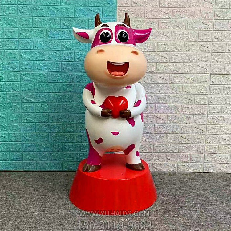 商场玻璃钢卡通彩绘装饰美陈摆件小牛博鱼网页版