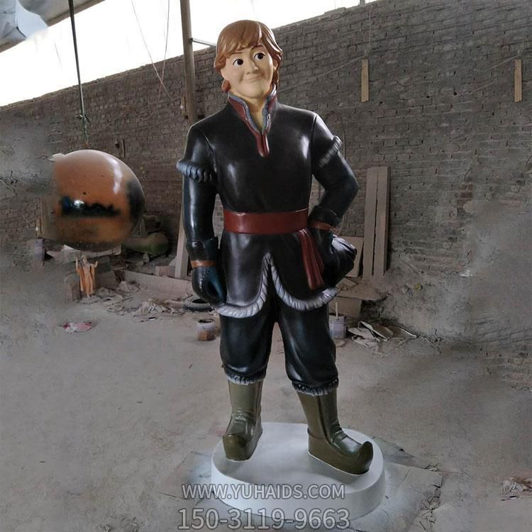 游乐园广场摆放卡通彩绘玻璃钢王子人物博鱼网页版