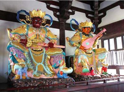 玻璃钢彩绘大型寺庙景观天王博鱼网页版