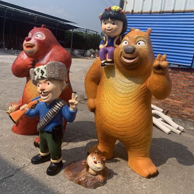 熊大熊二和光头强玻璃钢卡通人物博鱼网页版