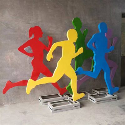 剪影不锈钢户外园林抽象跑步的人物博鱼网页版