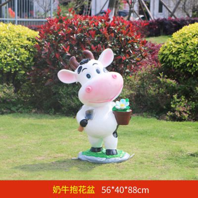 园林一只抱花盆的玻璃钢卡通牛博鱼网页版