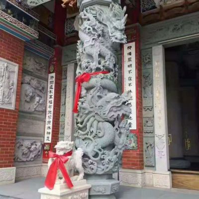 庭院大理石石雕盘龙户外大型龙柱博鱼网页版