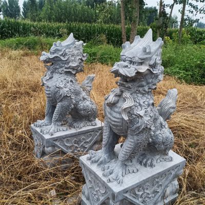 花岗岩麒麟石雕一对