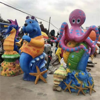 玻璃钢卡通海狮海洋公仔游乐园博鱼网页版