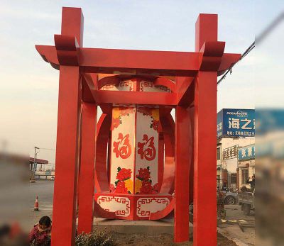 城市广场摆放不锈钢中国梦灯笼博鱼网页版