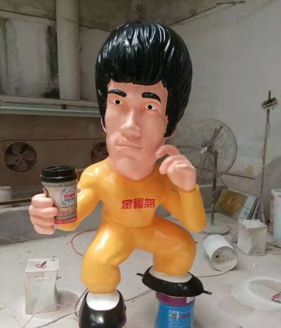 玻璃钢商场户外园林景观卡通李小龙博鱼网页版
