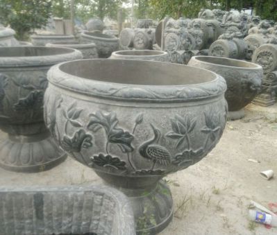 庭院仿古做旧圆形莲花浮雕缸博鱼网页版