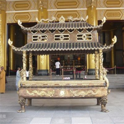 宗教寺庙大型浮雕铜雕香炉博鱼网页版