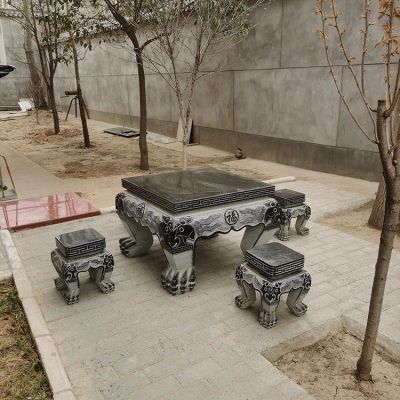 园林休息下棋中式浮雕石桌石凳博鱼网页版
