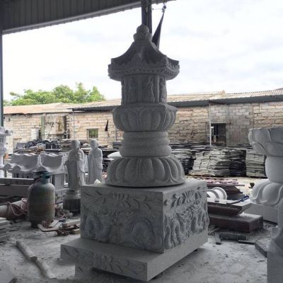 青石雕刻大型寺庙石佛塔