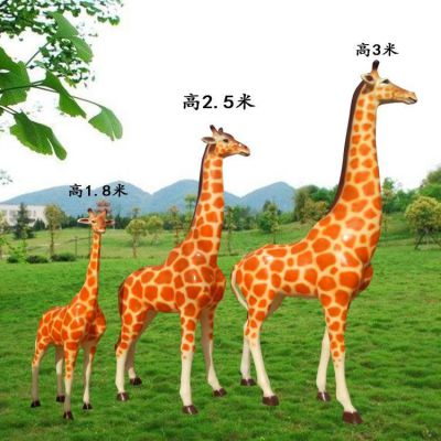 玻璃钢喷漆仿真长颈鹿动物园林景观博鱼网页版