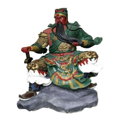 玻璃钢彩绘三国人物关公雕像寺庙供奉件
