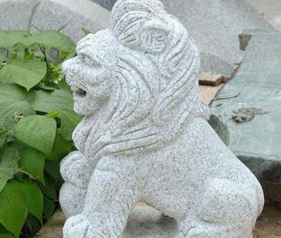 庭院寺庙砂岩石雕浮雕卧着的狮子博鱼网页版