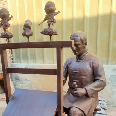 玻璃钢仿铜民俗捏泥人张小品步行街景观博鱼网页版摆件