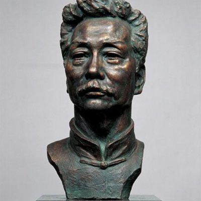 玻璃钢仿古做旧近代名人肖像鲁迅博鱼网页版
