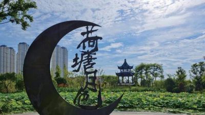 公园荷塘月色铜雕荷花博鱼网页版