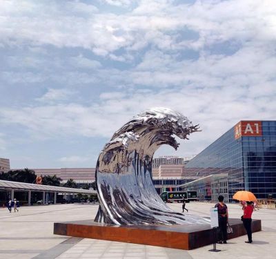 户外广场大号不锈钢翻滚的海浪浪花博鱼网页版