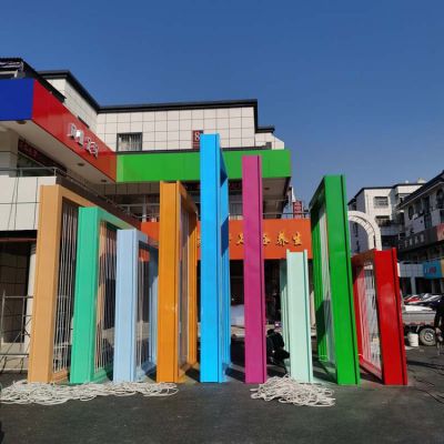 彩绘不锈钢校园广场方形景观博鱼网页版