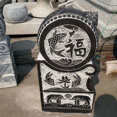 青石浮雕鲤鱼户外景观抱鼓石博鱼网页版