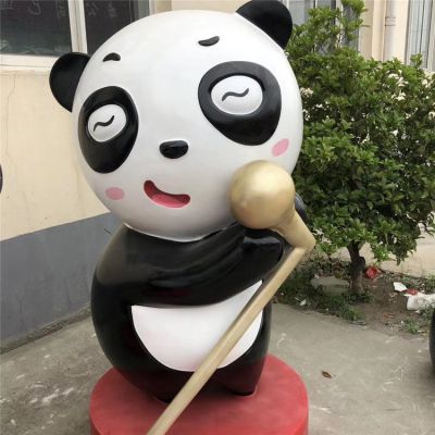 公园商厦卡通公仔玻璃钢熊猫博鱼网页版