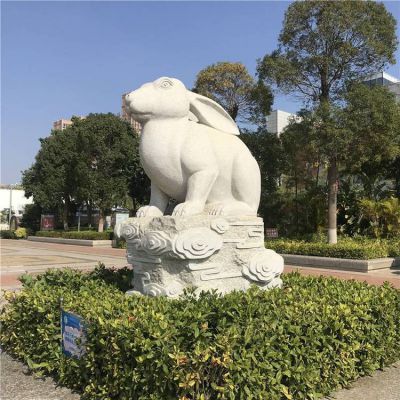 大理石石雕户外园林大型十二生肖兔子博鱼网页版