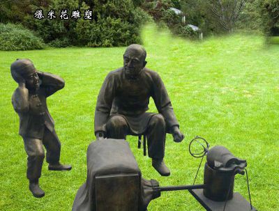 爆米花博鱼网页版学院景观爆米花玻璃钢仿铜摆件博鱼网页版