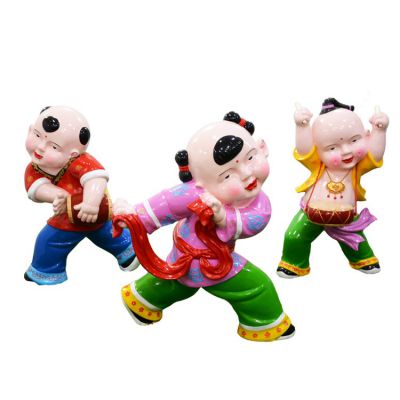 景点户外摆放玻璃钢彩绘福娃敲鼓扭秧歌公仔博鱼网页版