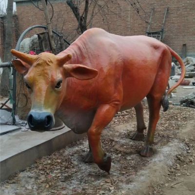 玻璃钢仿真黄牛博鱼网页版户外园林景观摆件