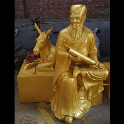 寺院摆放玻璃钢漆金张果老神像博鱼网页版