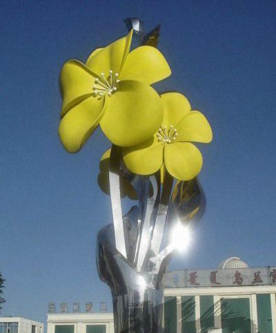 广场创意不锈钢兰花城市花朵博鱼网页版
