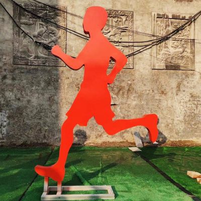 公园林广场不锈钢运动人物摆件定做抽象铁艺跑步人物博鱼网页版  