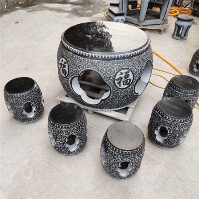 青石石雕庭院空心石桌石凳博鱼网页版