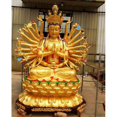 玻璃钢彩绘园林景区寺庙大型千手观音博鱼网页版