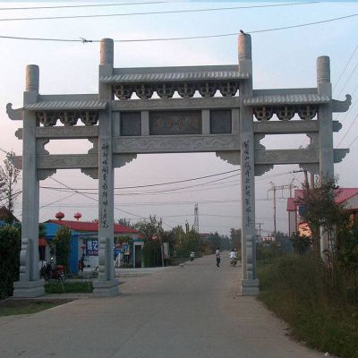 城市乡镇大型砂石大理石石雕户外牌坊